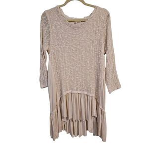 Indigo Thread Co cream colored knitted tunic with lining. Size XL.